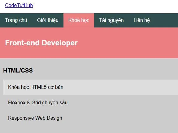 Hướng dẫn tạo Mega Menu đơn giản bằng HTML và CSS - Code Tut Hub